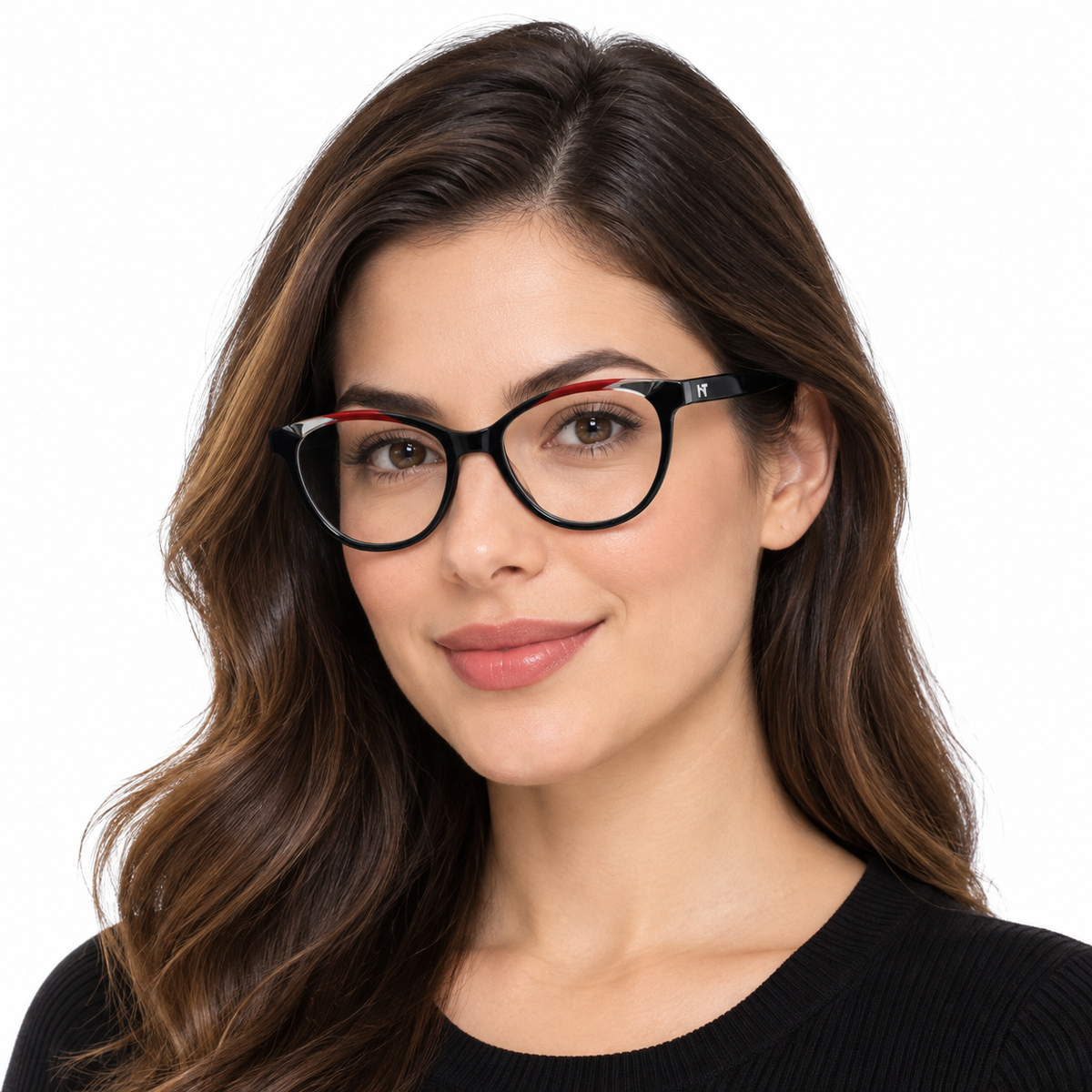 Óculos de Grau Feminino Preto com Detalhe Vinho