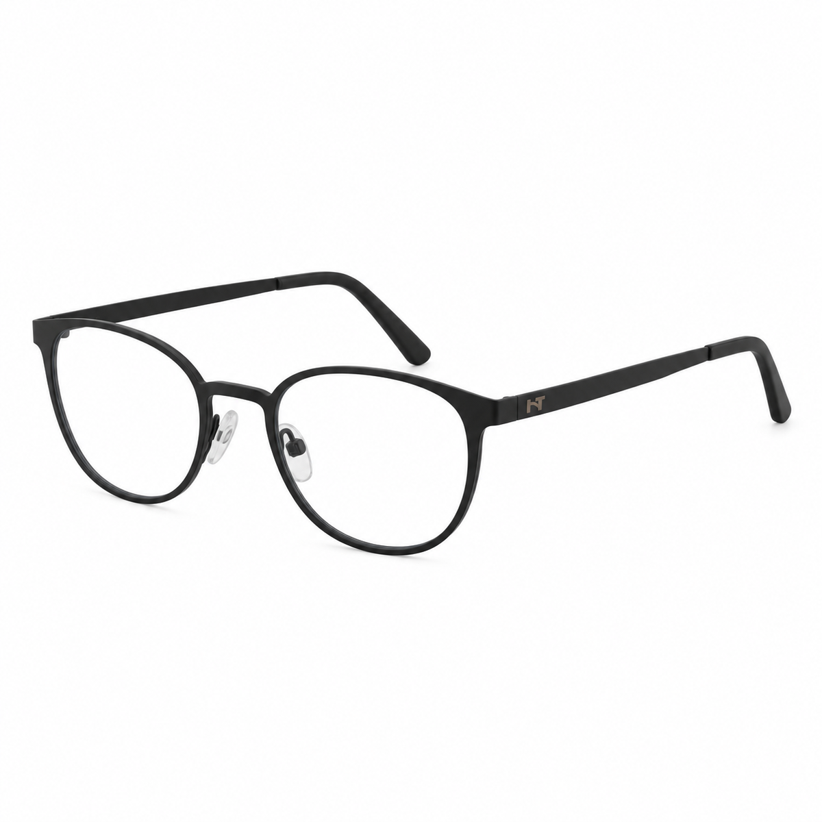 Óculos de Grau Masculino Preto Fosco em Metal