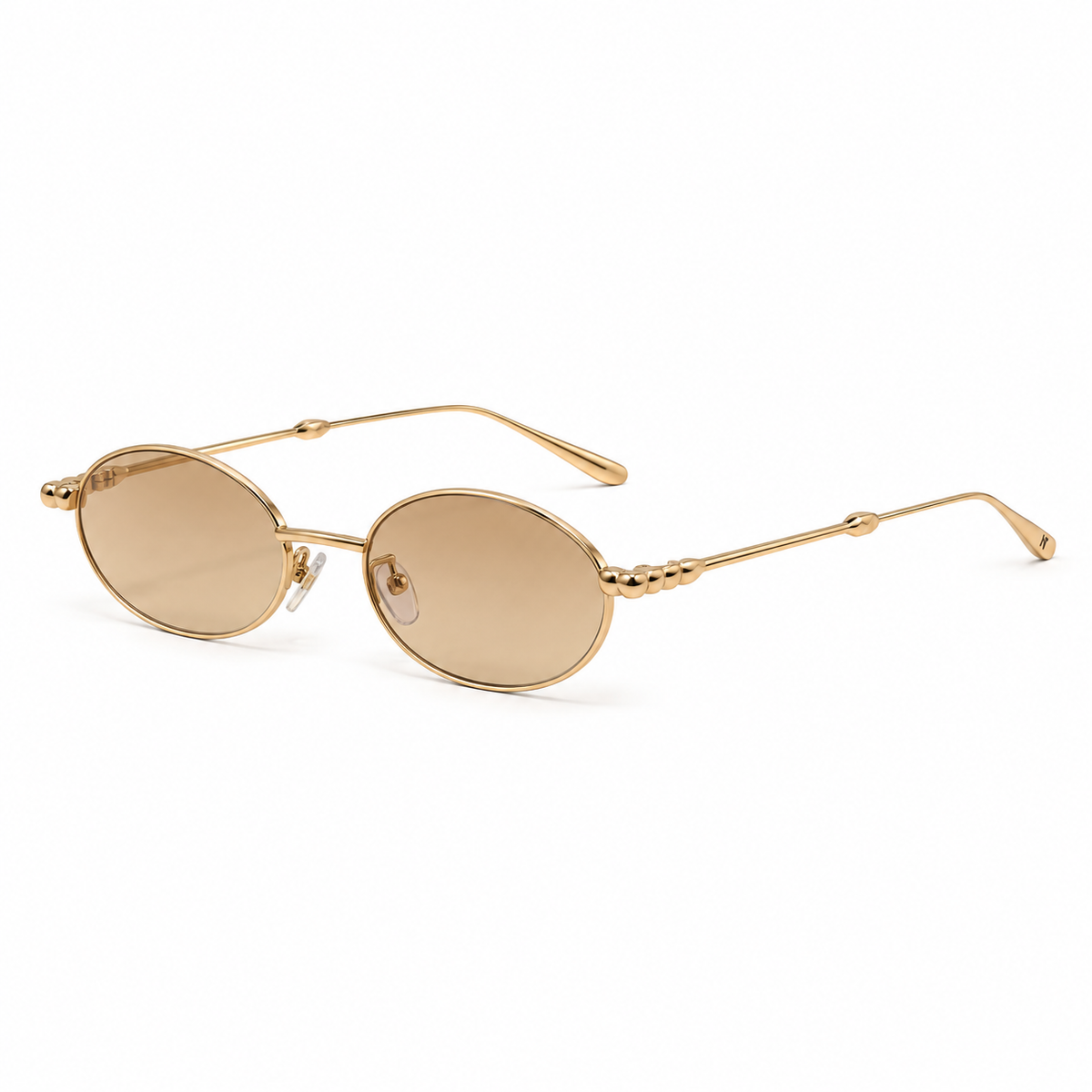 Óculos de Sol Feminino Dourado Oval com Lentes Marrom