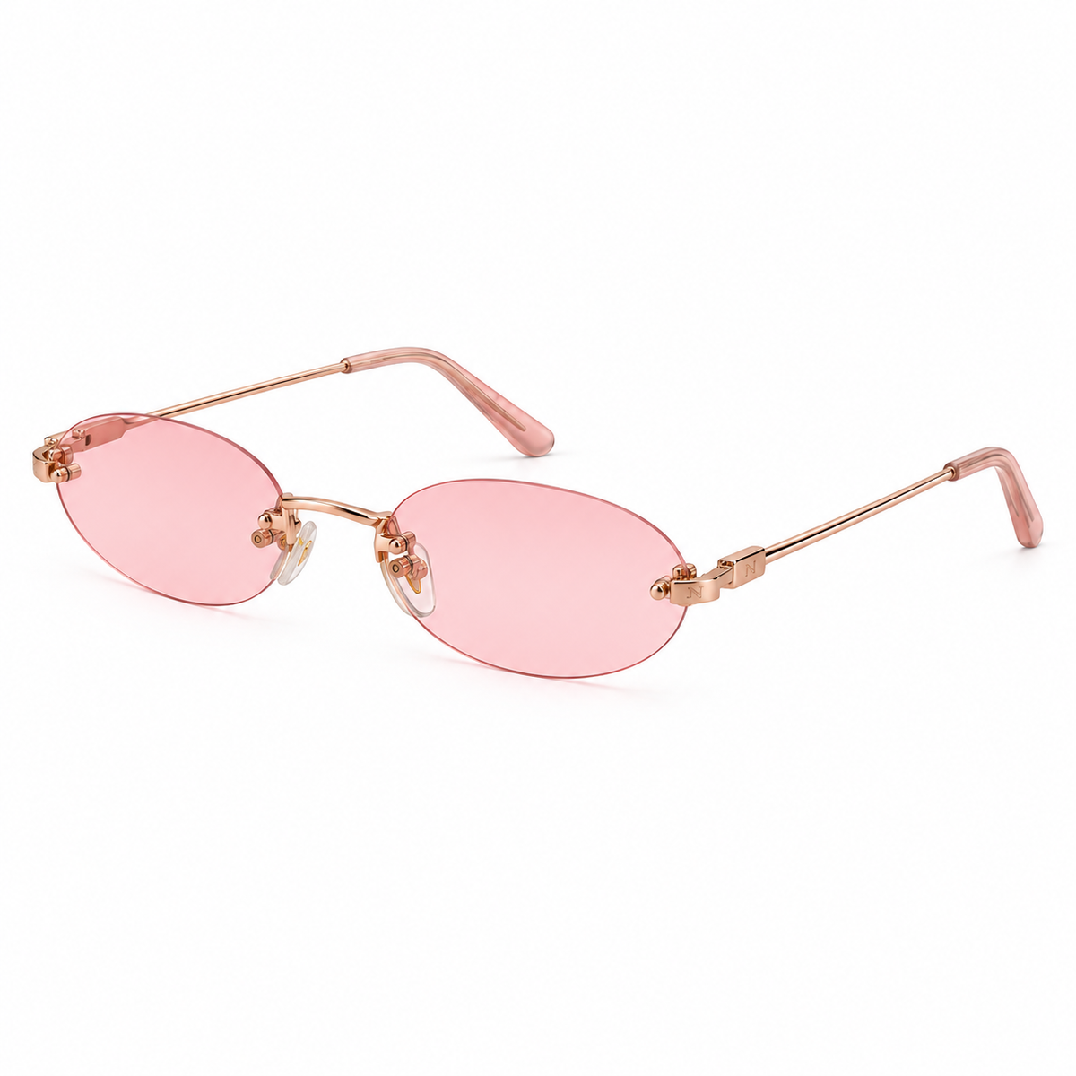 Óculos de Sol Feminino Rosé Gold com Lentes Rosa