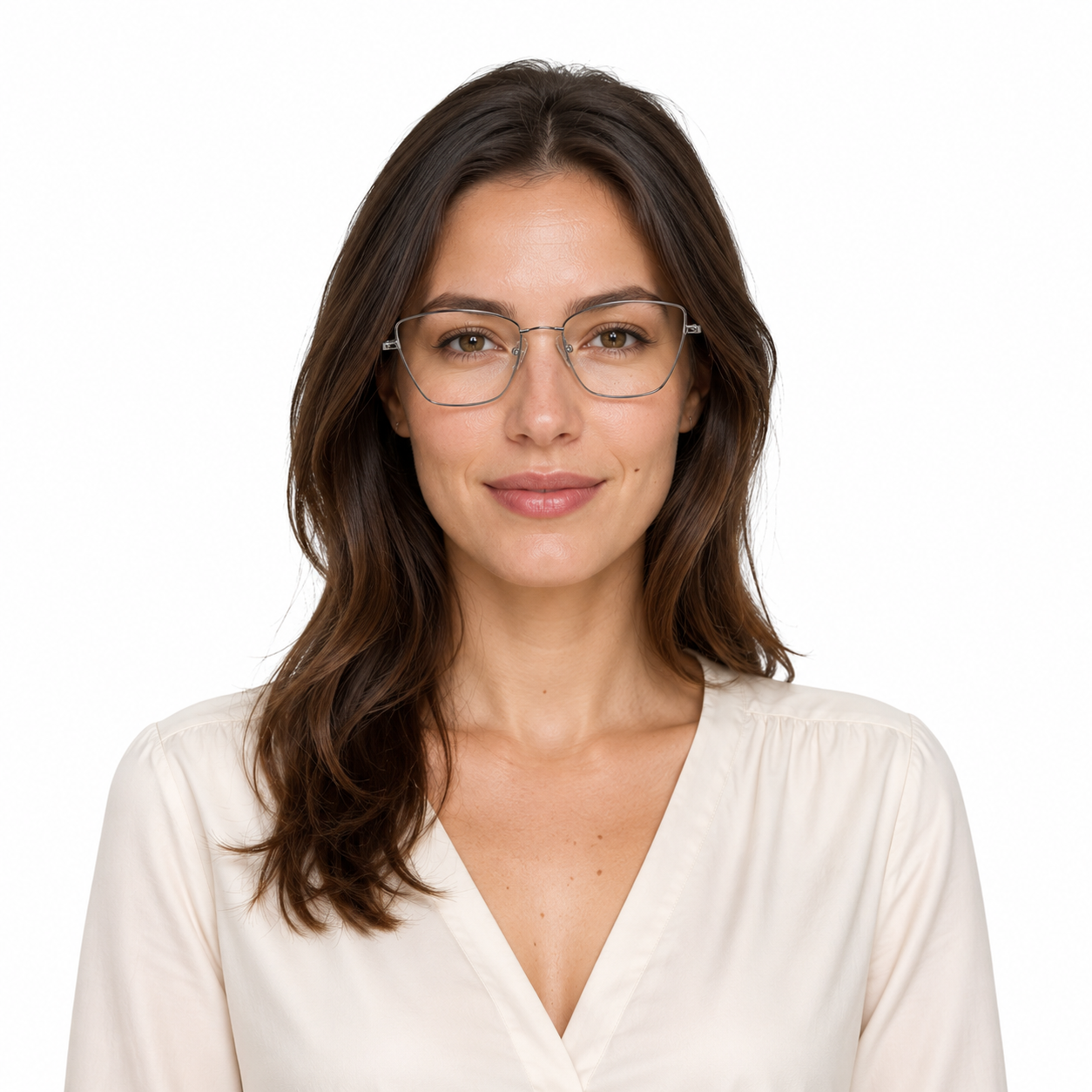Óculos de Grau Cambridge Feminino Prata Geométrico