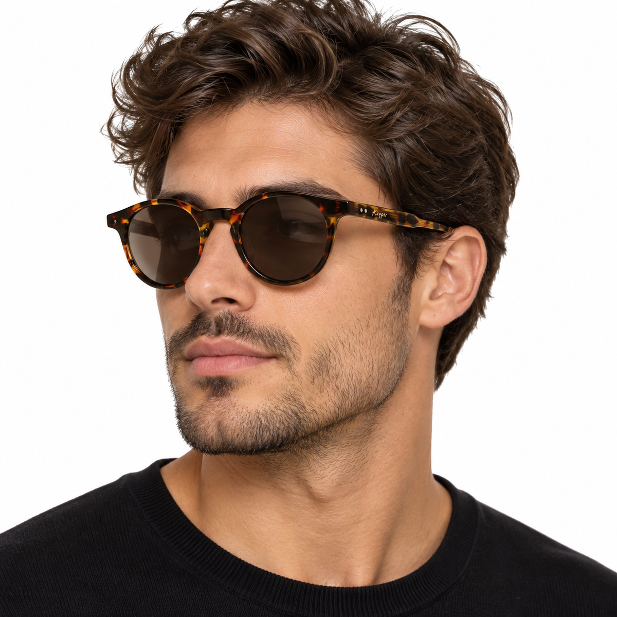 Óculos de Sol Unissex Tartaruga com Lentes Marrom