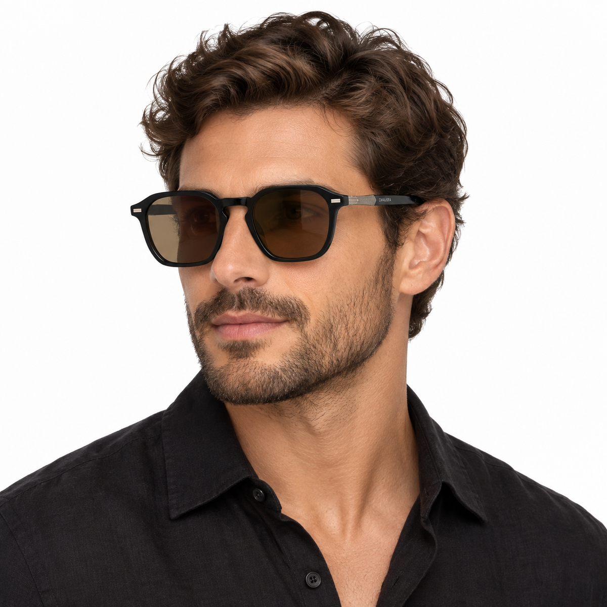 Óculos de Sol Unissex Preto com Lentes Marrom