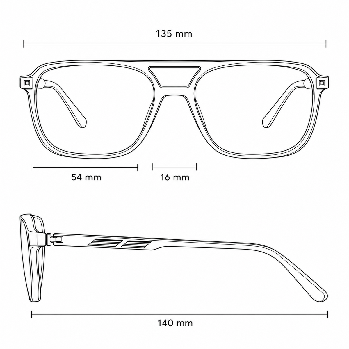 Óculos de Grau Masculino Cinza Fumê com Ponte Dupla