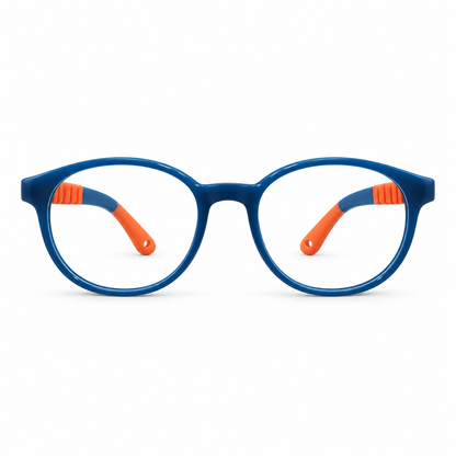 Óculos de Grau Infantil Masculino Azul com Laranja Flexível 89000