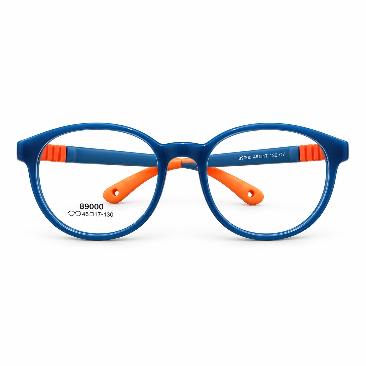 Óculos de Grau Infantil Masculino Azul com Laranja Flexível 89000