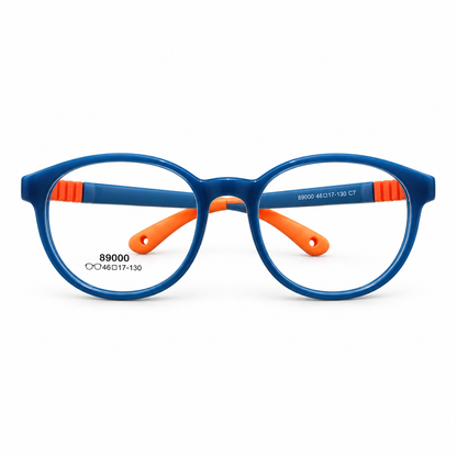 Óculos de Grau Infantil Masculino Azul com Laranja Flexível 89000