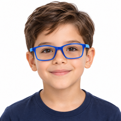Óculos de Grau Infantil Masculino Azul Flexível 89002