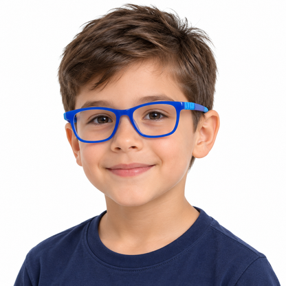 Óculos de Grau Infantil Masculino Azul Flexível 89003