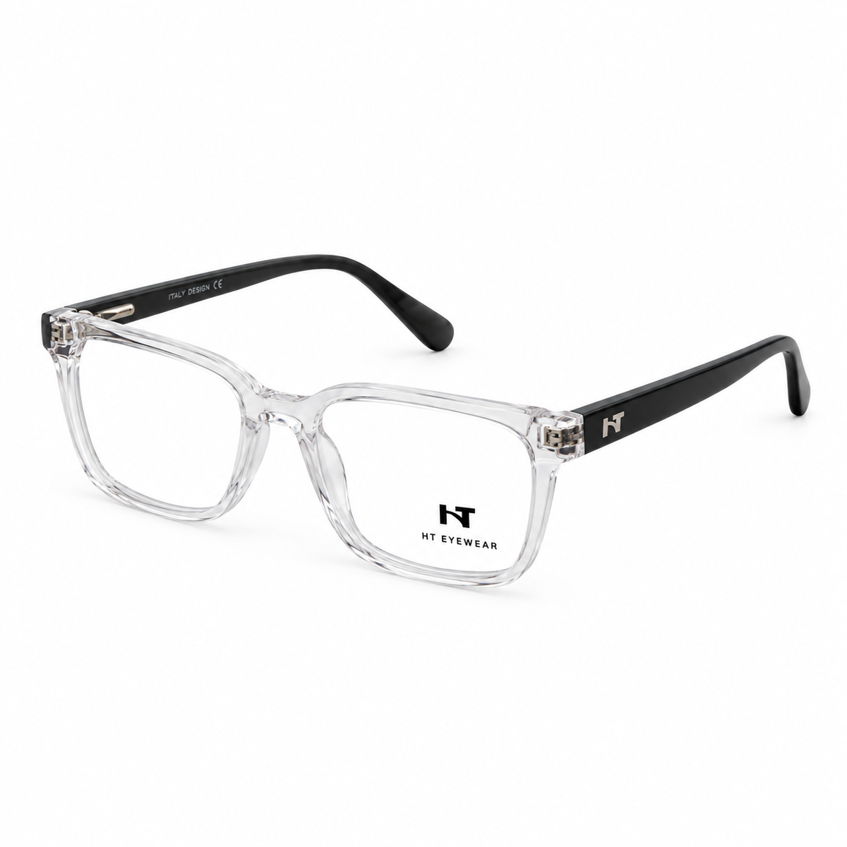 Óculos de Grau Infantil Masculino HT Eyewear 6675 C2 Transparente e Preto