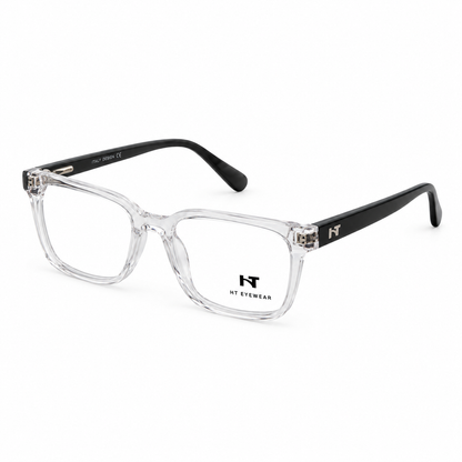 Óculos de Grau Infantil Masculino HT Eyewear 6675 C2 Transparente e Preto