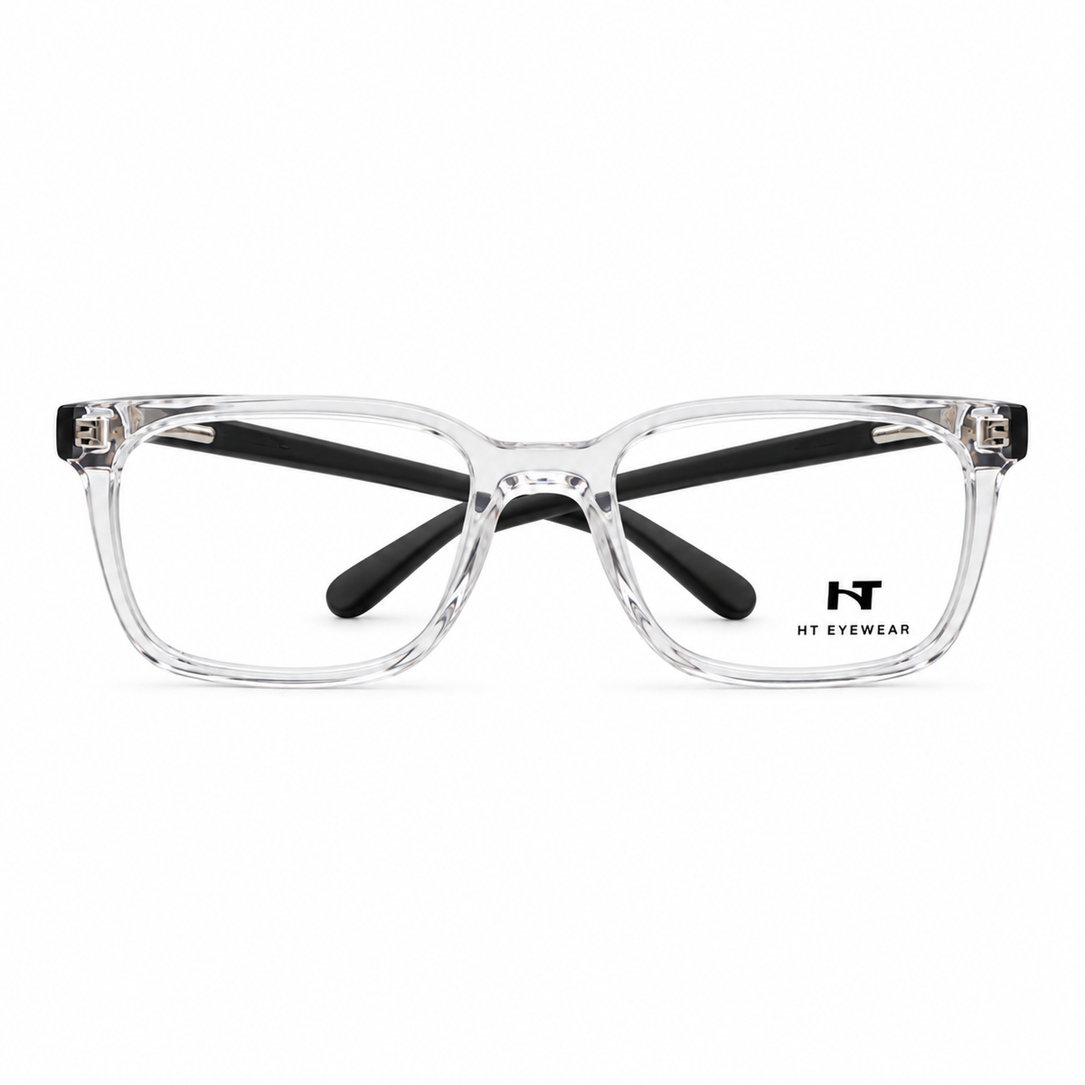 Óculos de Grau Infantil Masculino HT Eyewear 6675 C2 Transparente e Preto