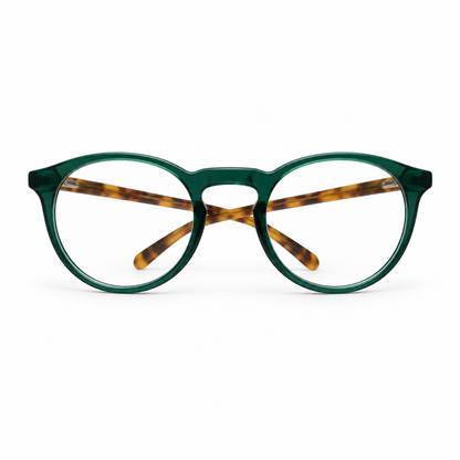 Óculos de Grau Masculino Verde Translúcido e Tartaruga