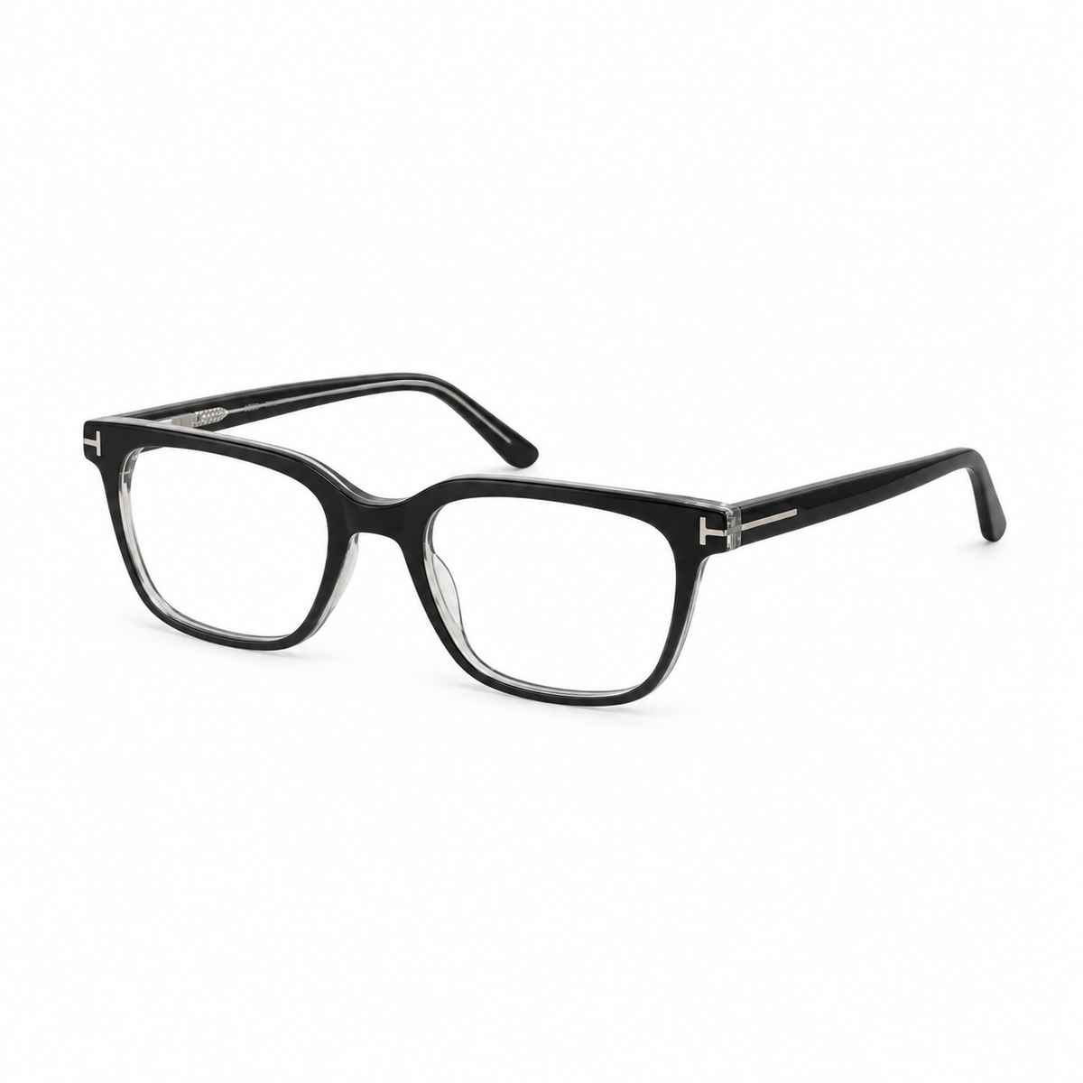 Óculos de Grau Masculino Preto e Transparente