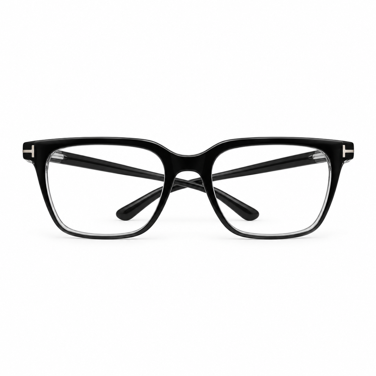 Óculos de Grau Masculino Preto e Transparente