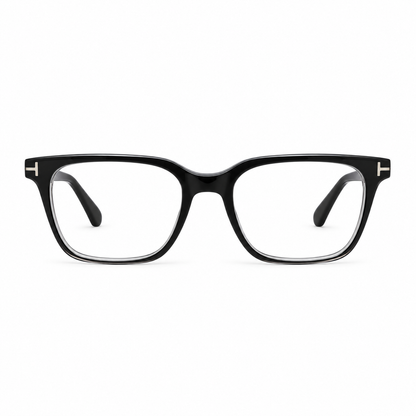 Óculos de Grau Masculino Preto e Transparente