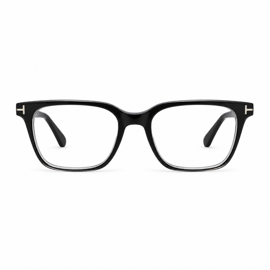 Óculos de Grau Masculino Preto e Transparente