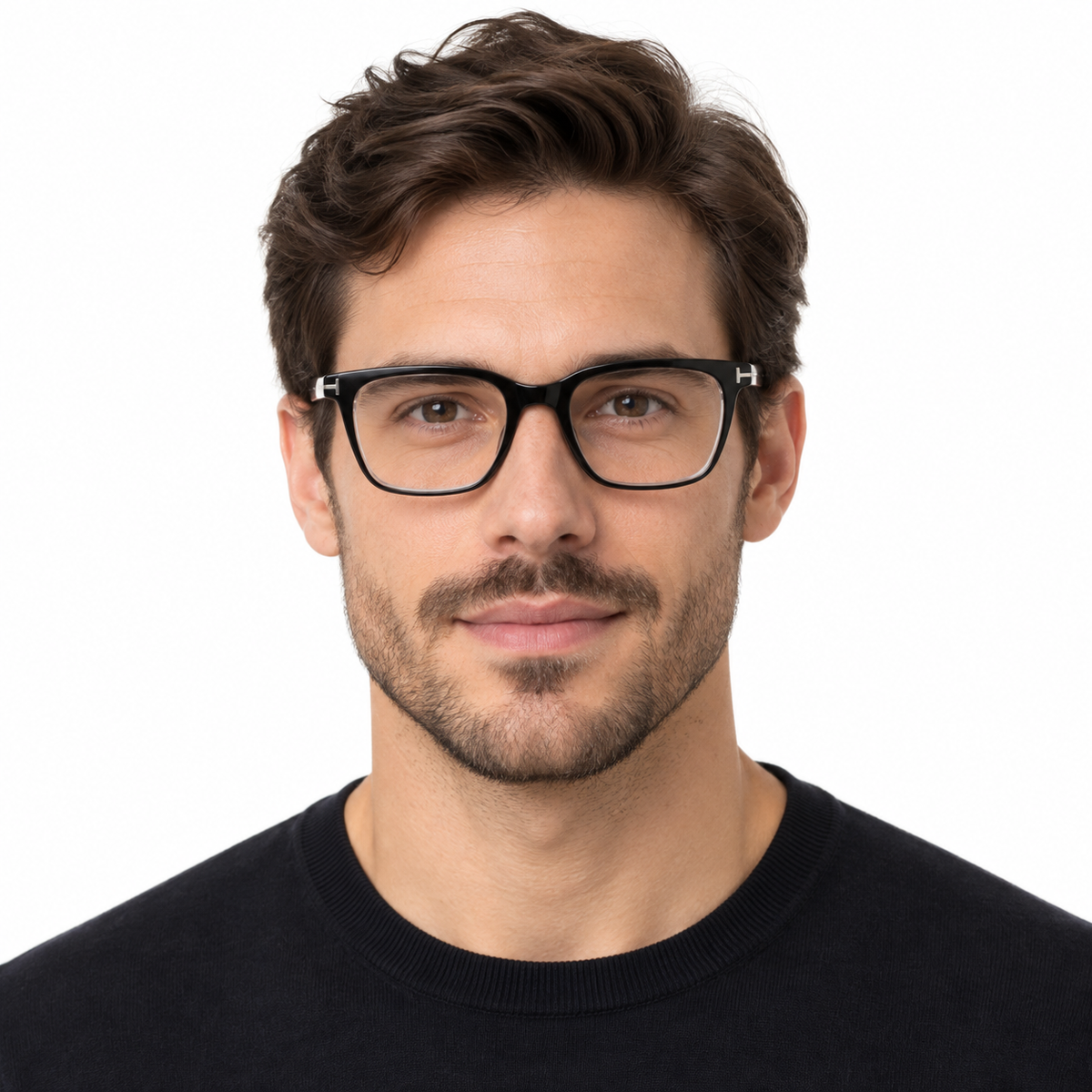 Óculos de Grau Masculino Preto e Transparente