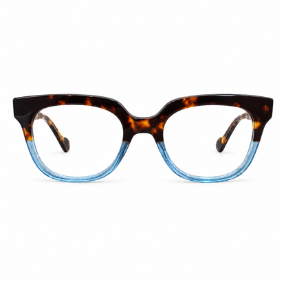 Óculos de Grau Feminino Tartaruga com Azul Translúcido
