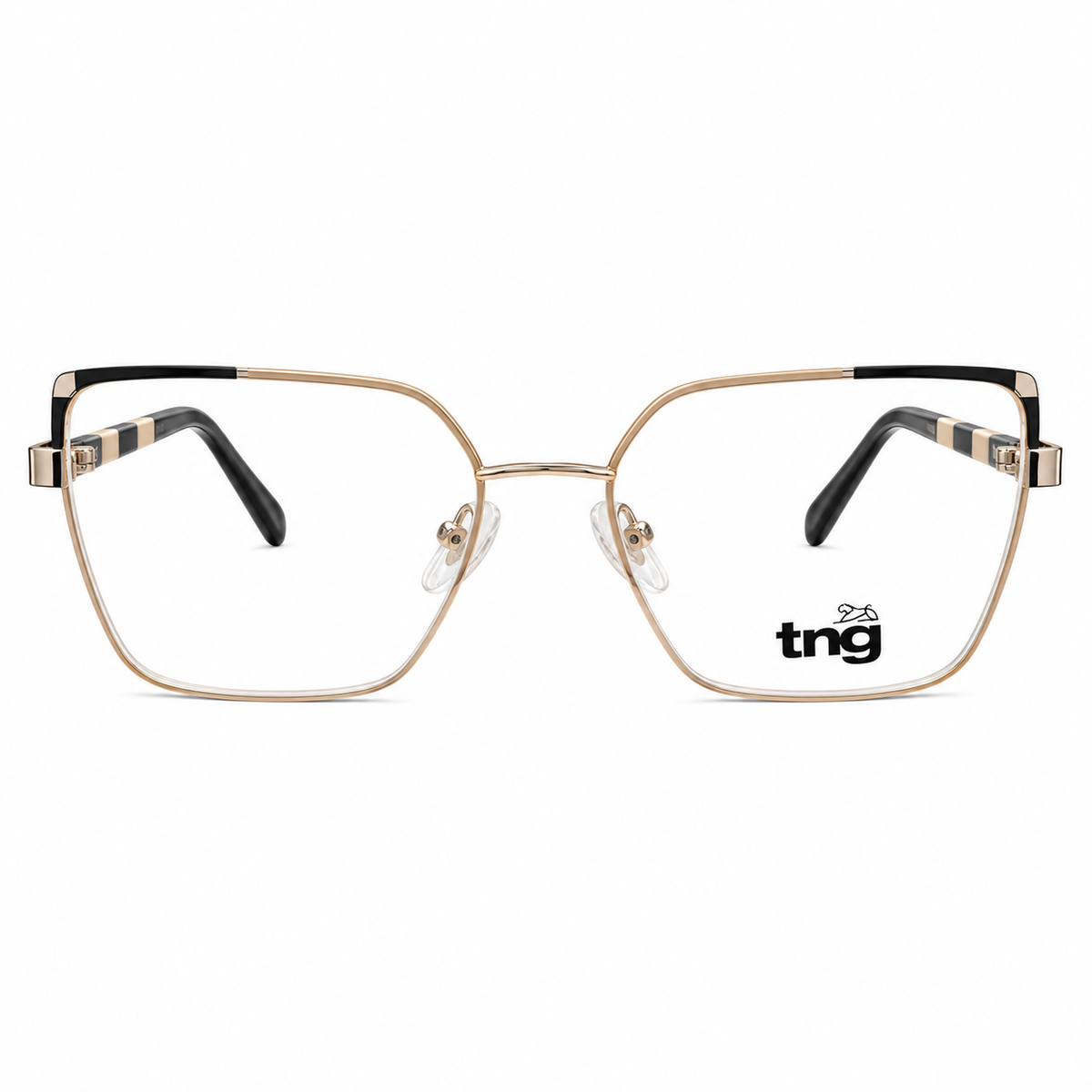 Óculos de Grau Feminino TNG Dourado com Detalhes Pretos