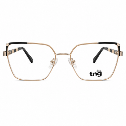 Óculos de Grau Feminino TNG Dourado com Detalhes Pretos
