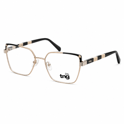 Óculos de Grau Feminino TNG Dourado com Detalhes Pretos