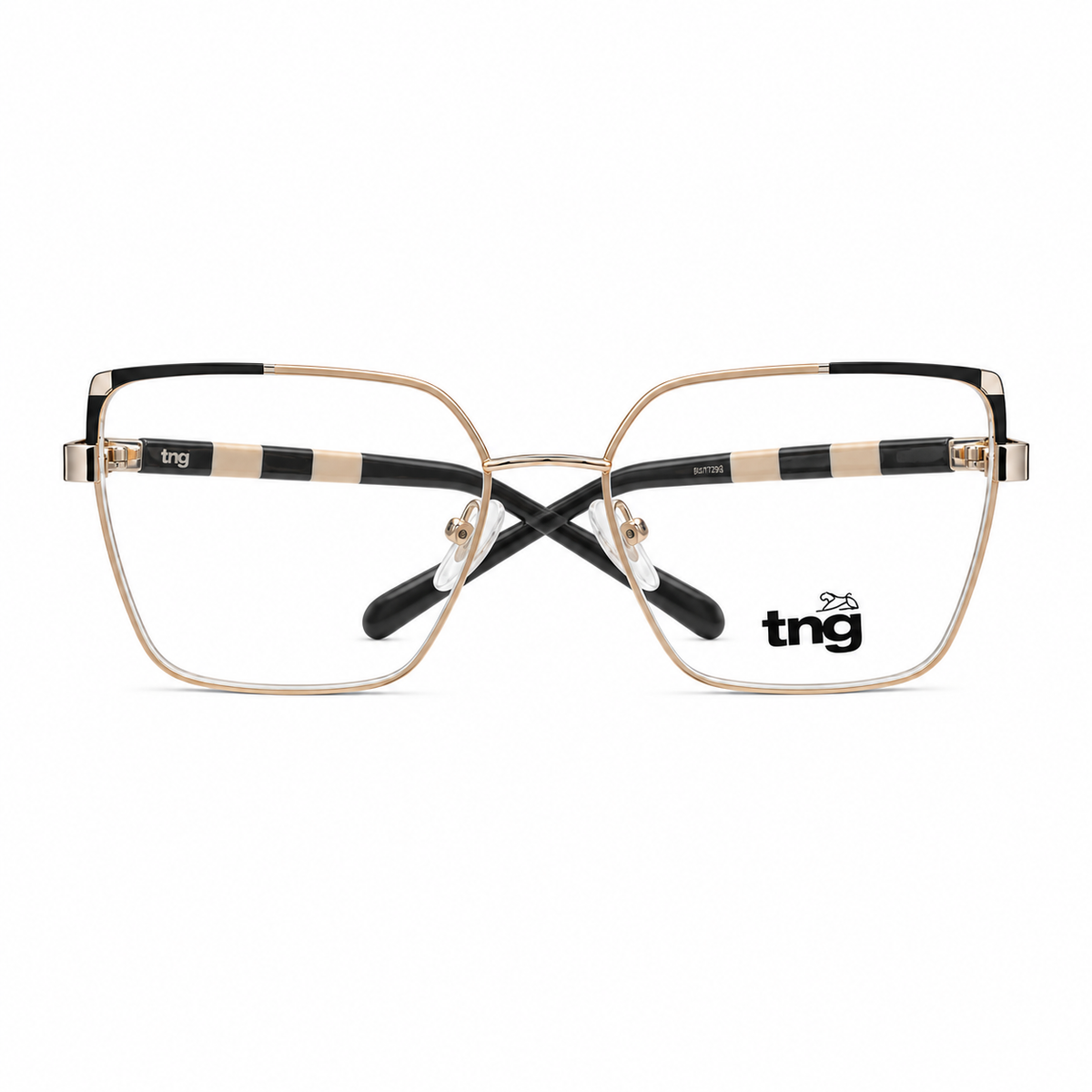 Óculos de Grau Feminino TNG Dourado com Detalhes Pretos