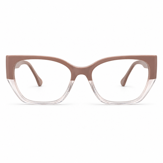 Óculos de Grau Feminino Nude e Transparente