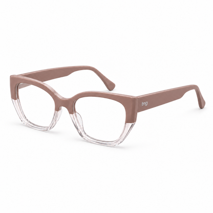 Óculos de Grau Feminino Nude e Transparente
