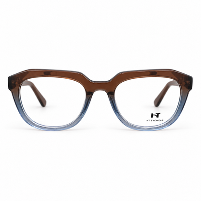 Óculos de Grau Feminino Marrom e Azul Degradê