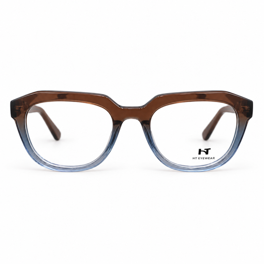 Óculos de Grau Feminino Marrom e Azul Degradê