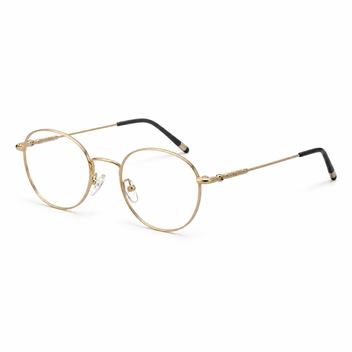 Óculos de Grau Unissex Dourado Redondo Memory Titanium
