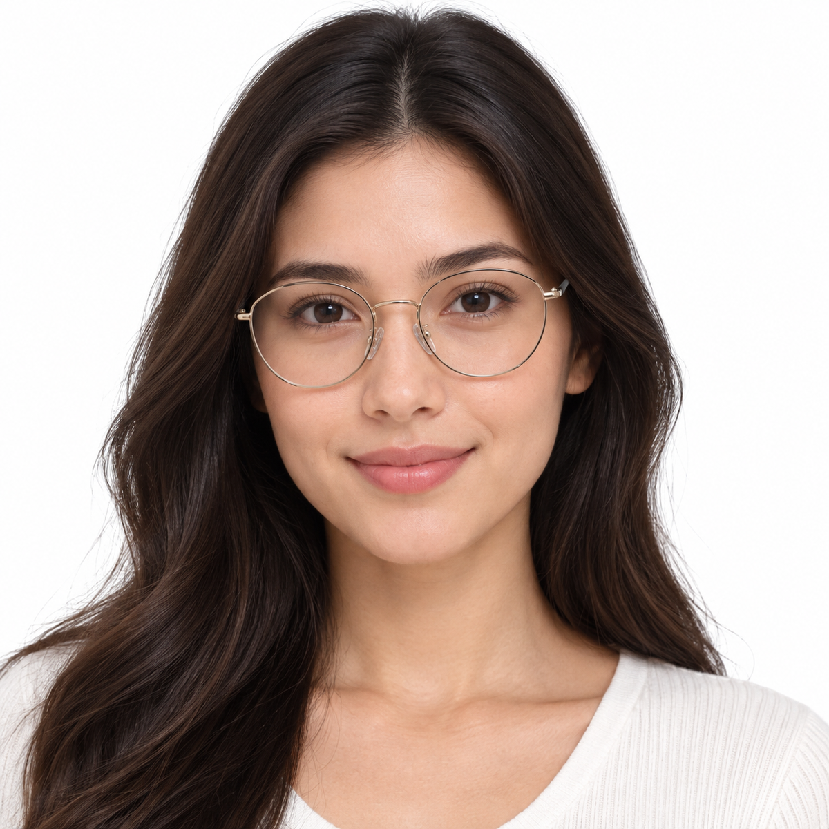 Óculos de Grau Unissex Dourado Redondo Memory Titanium