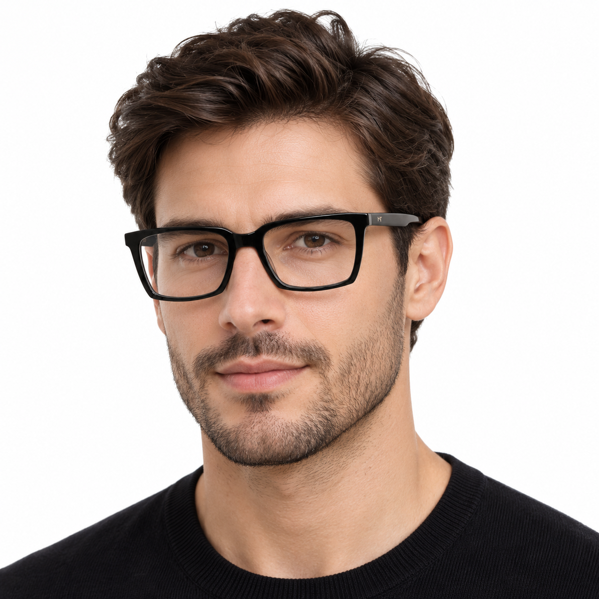 Óculos de Grau Masculino Preto Retangular