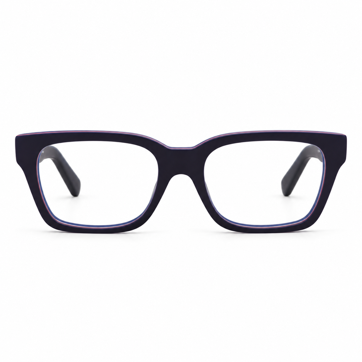 Óculos de Grau Masculino Azul-Marinho com Detalhes Coloridos