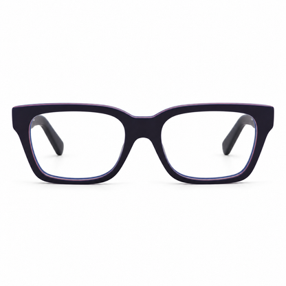 Óculos de Grau Masculino Azul-Marinho com Detalhes Coloridos