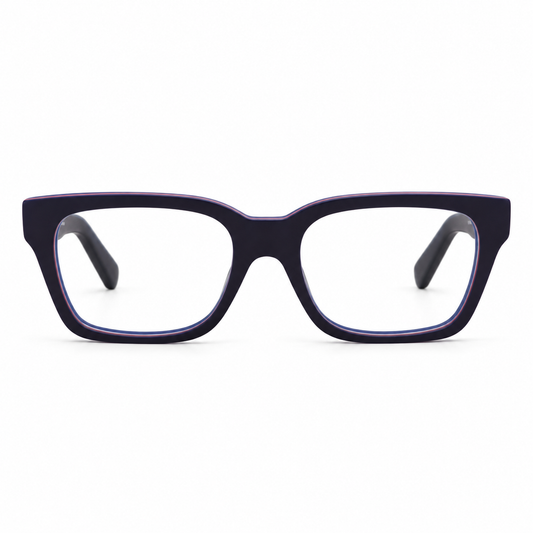 Óculos de Grau Masculino Azul-Marinho com Detalhes Coloridos