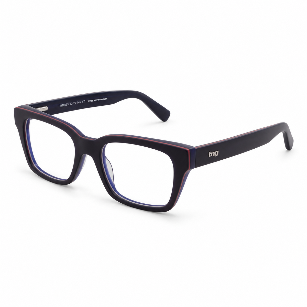 Óculos de Grau Masculino Azul-Marinho com Detalhes Coloridos