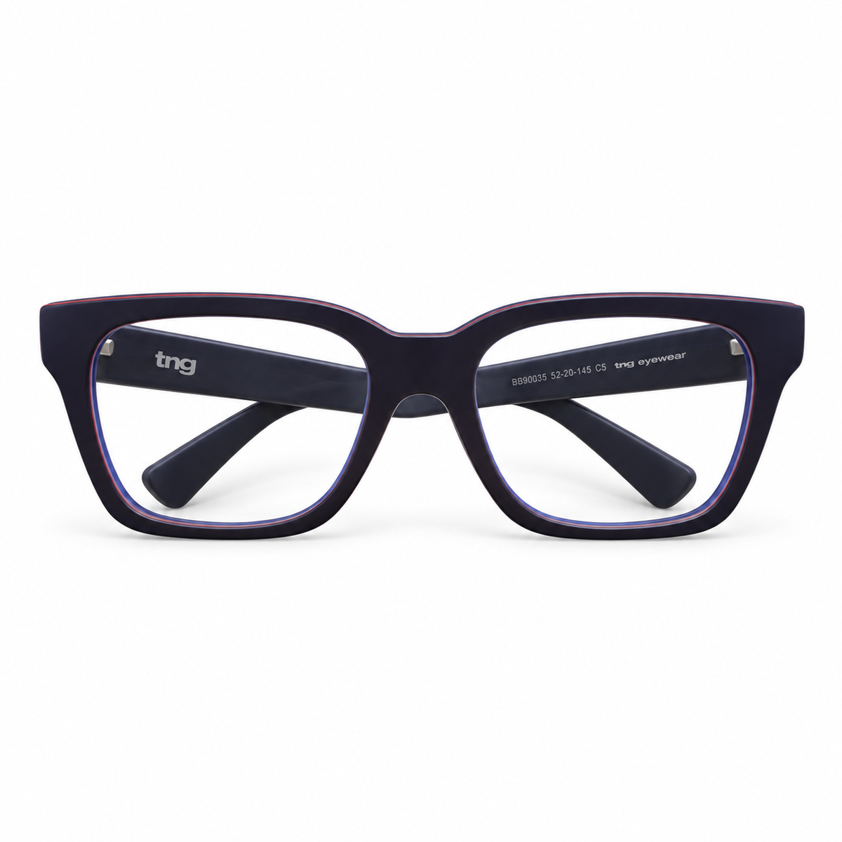 Óculos de Grau Masculino Azul-Marinho com Detalhes Coloridos