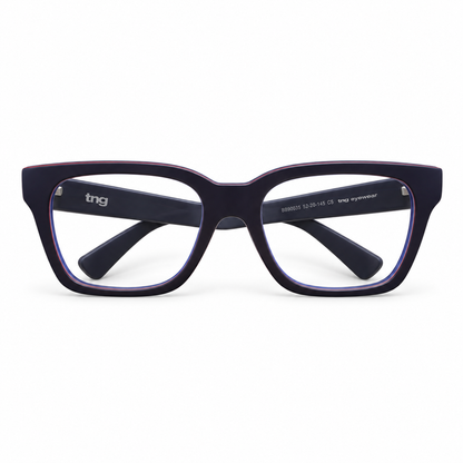 Óculos de Grau Masculino Azul-Marinho com Detalhes Coloridos