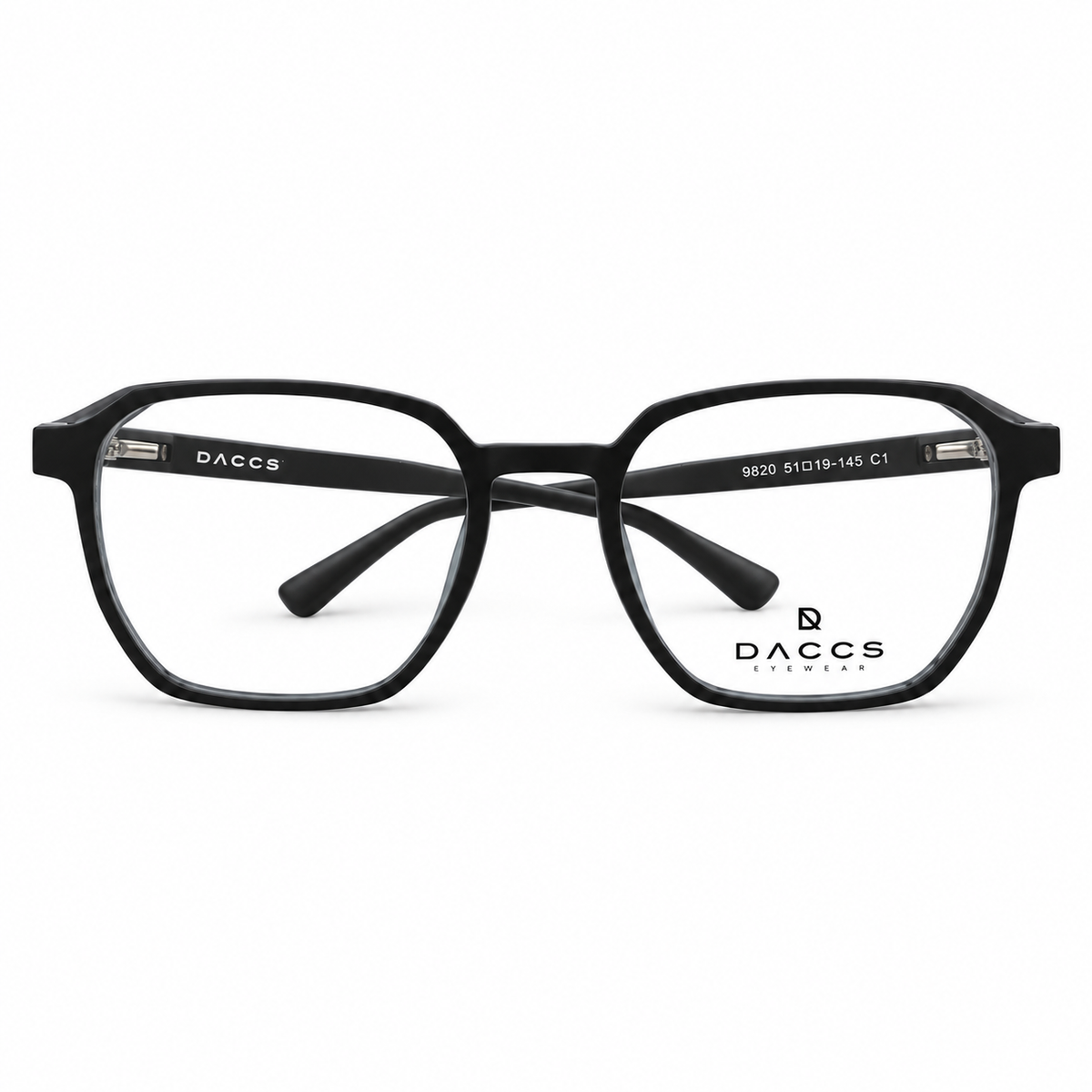 Óculos de Grau Masculino Preto Geométrico