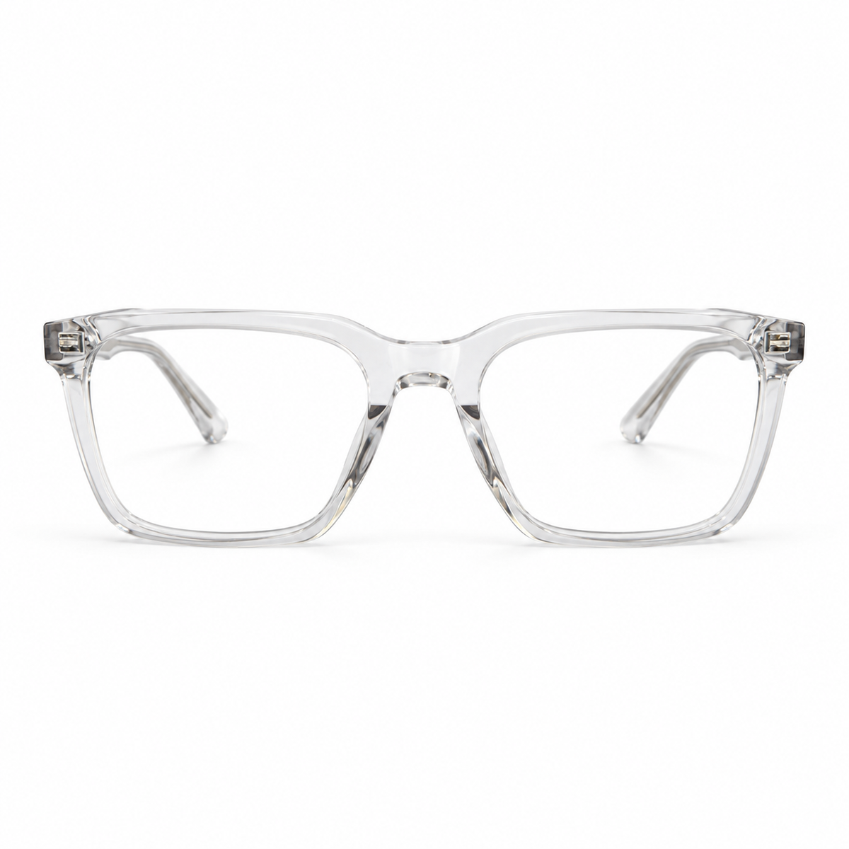 Óculos de Grau Masculino Cristal Transparente Retangular