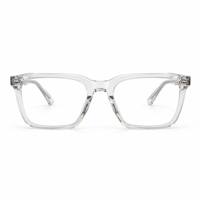 Óculos de Grau Masculino Cristal Transparente Retangular