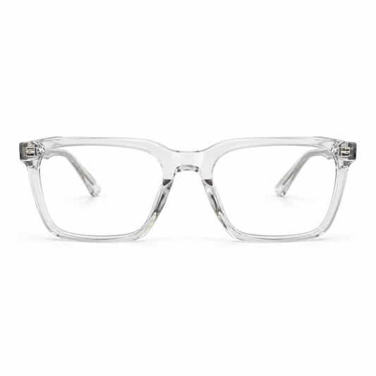Óculos de Grau Masculino Cristal Transparente Retangular