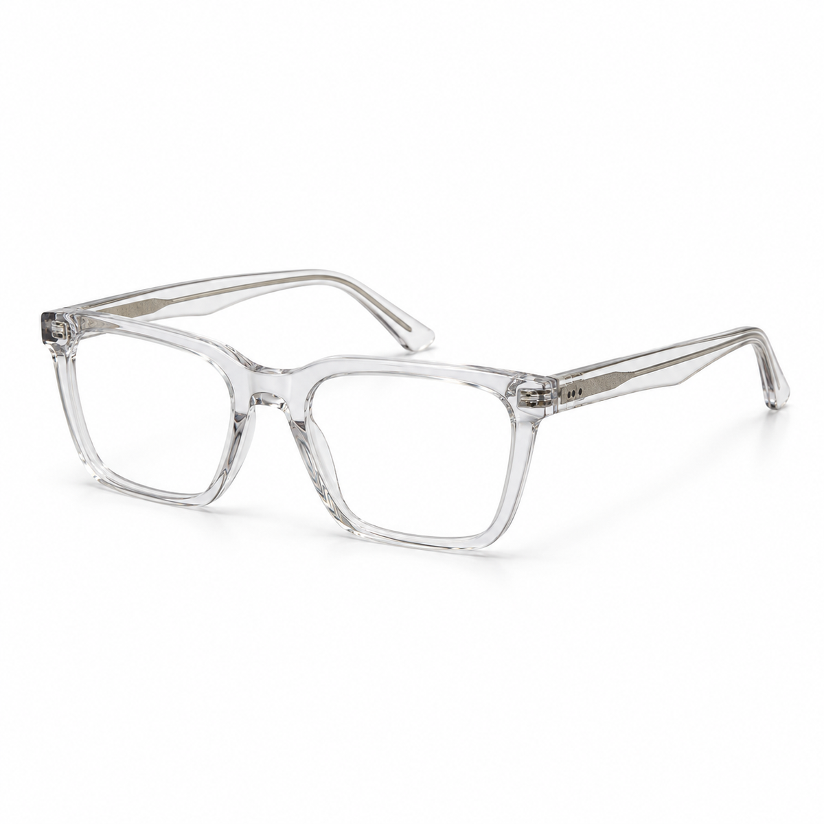 Óculos de Grau Masculino Cristal Transparente Retangular