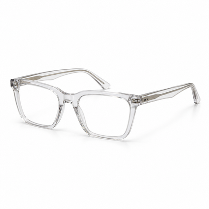 Óculos de Grau Masculino Cristal Transparente Retangular