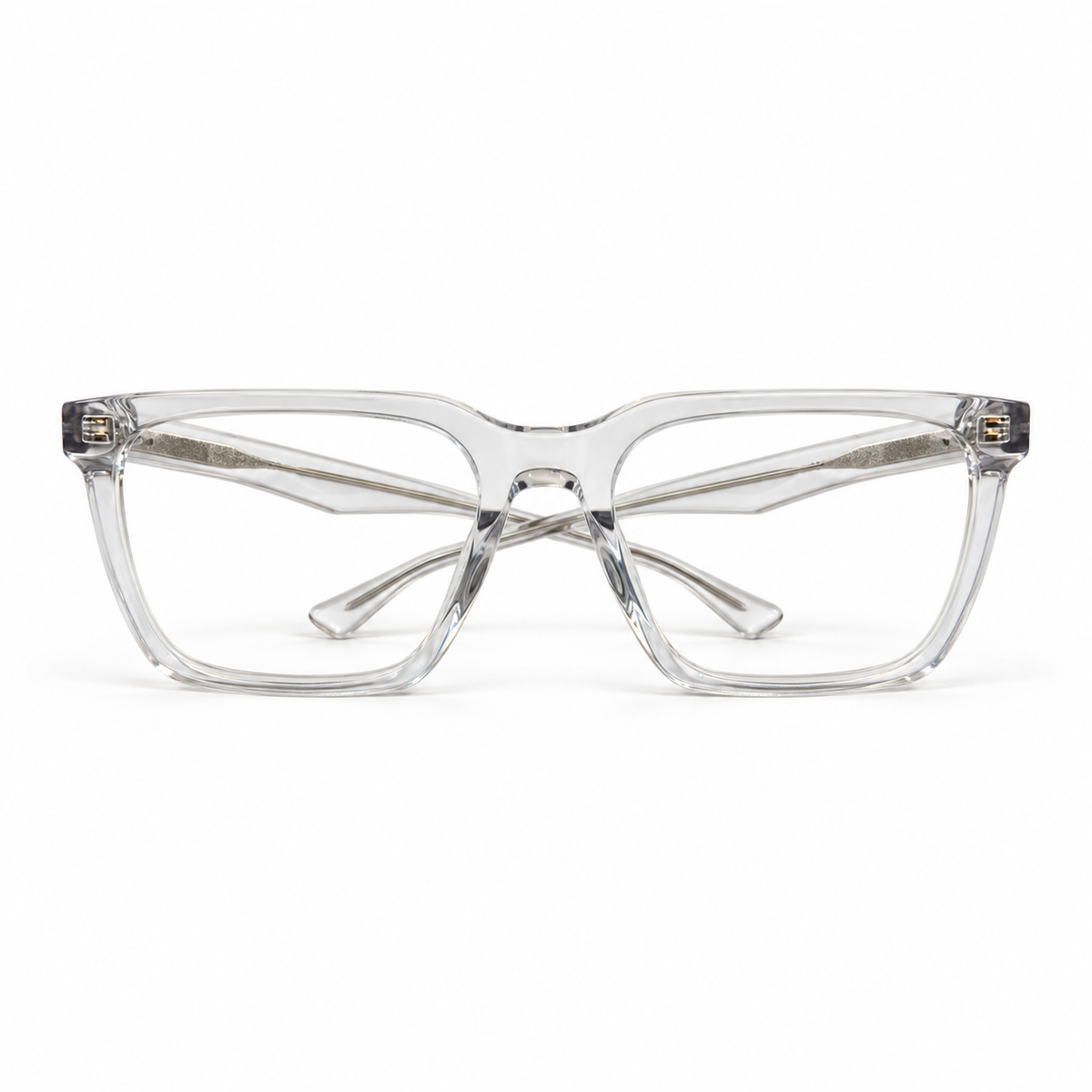 Óculos de Grau Masculino Cristal Transparente Retangular