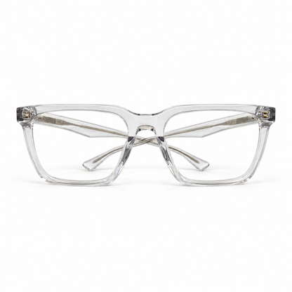 Óculos de Grau Masculino Cristal Transparente Retangular