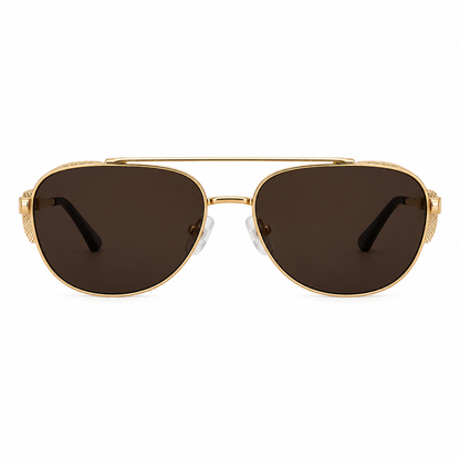 Óculos de Sol Unissex Dourado com Lentes Escuras
