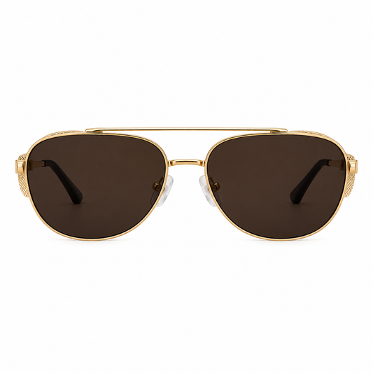 Óculos de Sol Unissex Dourado com Lentes Escuras